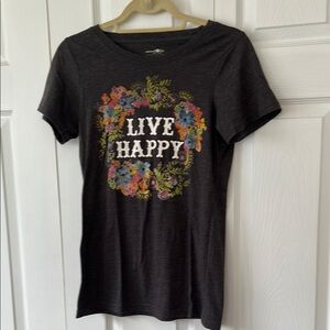 Live Happy Gray Graphic Tee